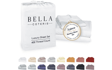 Bella Coterie Bamboo Viscose Twin Sheets – Cooling, Soft, Hypoallergenic