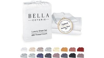 Bella Coterie Bamboo Viscose Twin Sheets – Cooling, Soft, Hypoallergenic