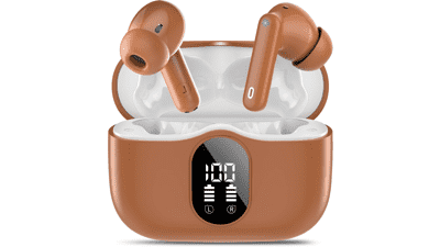 Bluetooth 5.4 Wireless Earbuds – Noise Cancelling Mic, IP7 Waterproof, 36h Battery