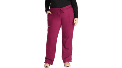 Cherokee Women's Mid-Rise Flare Scrub Pants – 5 Pocket, 2-Way Stretch