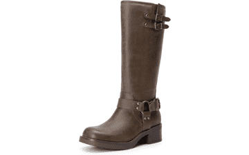 DREAM PAIRS Women's Moto Knee High Boots with Adjustable Buckles