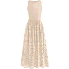 Dowerme Women’s Sleeveless Lace Cotton Maxi Dress