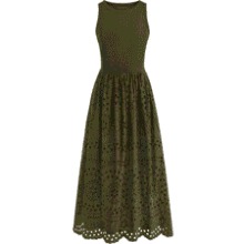 Dowerme Women’s Sleeveless Lace Cotton Maxi Dress – Boho A‑Line with Pockets