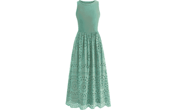 Dowerme Women’s Sleeveless Lace Cotton Maxi Dress – Summer A‑Line Boho Sundress