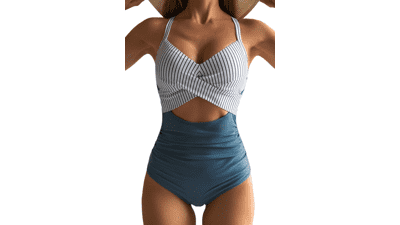 Eomenie Women's Tummy Control One-Piece Swimsuit
