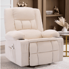 Ergonomic Rocker Recliner Chair with Massage, Heat, Cup Holders & USB Port