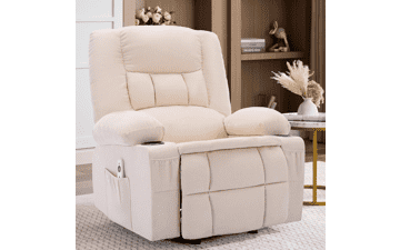 Ergonomic Rocker Recliner Chair with Massage, Heat, Cup Holders & USB Port