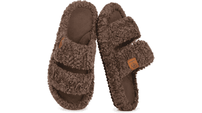 EverFoams Women's Fuzzy Memory Foam Slippers