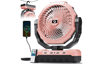 FRIZCOL 3-in-1 Portable Rechargeable Camping Fan with Light