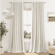 Guken Cream Linen Blackout Curtains