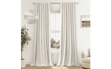 Guken Cream Linen Blackout Curtains