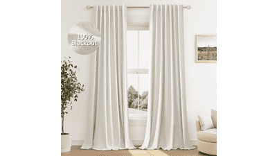 Guken Cream Linen Blackout Curtains
