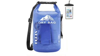 HEETA Waterproof Dry Bag Backpack with Phone Case – 5L to 40L Roll‑Top