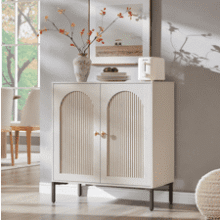 IFGET 34" Cream Arched Sideboard Buffet Cabinet