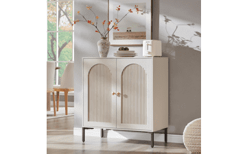 IFGET 34" Cream Arched Sideboard Buffet Cabinet