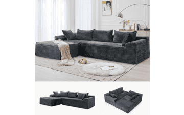 Korser 110" L-Shaped Modular Sofa with Chaise