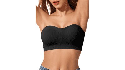 LetsJoli Strapless Push-Up Bandeau Bra – Wireless, Padded, Non-Slip