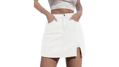 Luvamia Women's High Waisted Denim Skort