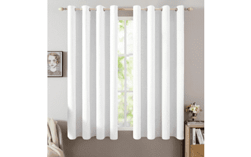 MIULEE 52x45 Blackout Linen Curtains – 2 Panels