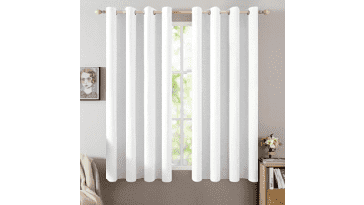 MIULEE 52x45 Blackout Linen Curtains – 2 Panels