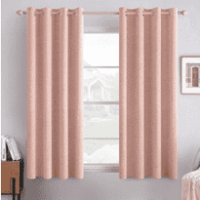 MIULEE Blackout Linen Curtains 52x54" Blush Pink – 2 Panels