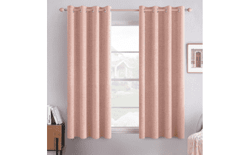 MIULEE Blackout Linen Curtains 52x54" Blush Pink – 2 Panels