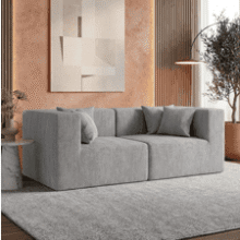 MONVANE 75" Loveseat Sofa – Chenille Modular, Light Grey