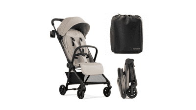 Mompush Nexis Carbon Fiber Travel Stroller – Lightweight, Carry‑On, Khaki