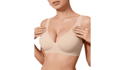 OEAK Women's Wireless Jelly Bralette – Deep V, Push-Up, No Underwire