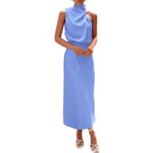 PRETTYGARDEN Women's Summer Satin Maxi Cocktail Dress