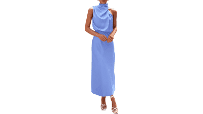PRETTYGARDEN Women's Summer Satin Maxi Cocktail Dress