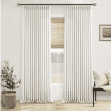 Pinch 108" Linen Pleated Curtains – Flax Cream Ivory 2-Panel Set