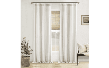 Pinch 108" Linen Pleated Curtains – Flax Cream Ivory 2-Panel Set