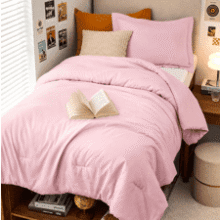 Pink Twin Comforter Set - Ultra Soft Down Alternative