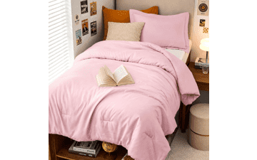 Pink Twin Comforter Set - Ultra Soft Down Alternative
