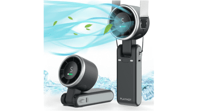PlayHot Portable Turbo Fan – 5-Speed, 12H USB‑C Rechargeable