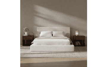 RECCI AirFrame Queen Bed Frame with Plush Headboard