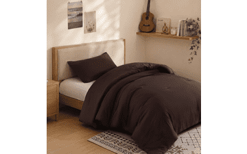 ROSGONIA Twin Comforter Set – Brown 2‑Piece Soft Bedding