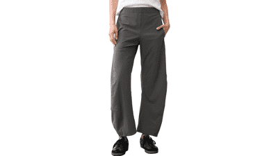 SeeLuNa Women Barrel Travel Pants with Pockets