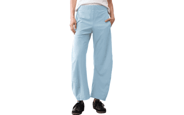 SeeLuNa Women’s Barrel Travel Pants – Elastic Waist, Tapered Leg, Pocketed