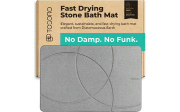 Stone Bath Mat – Diatomaceous Earth Non‑Slip Shower Mat, Quick‑Drying 23.5x15