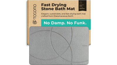Stone Bath Mat – Diatomaceous Earth Non‑Slip Shower Mat, Quick‑Drying 23.5x15