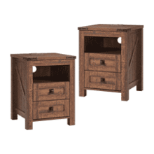 T4TREAM 18" Farmhouse Nightstand Set – Reclaimed Barnwood Table