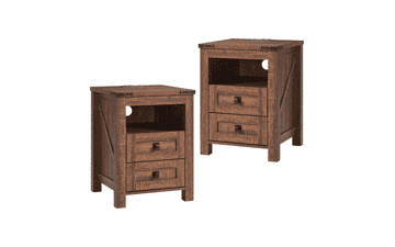 T4TREAM 18" Farmhouse Nightstand Set – Reclaimed Barnwood Table