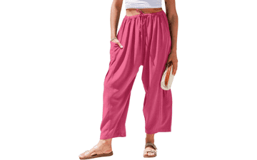 TARSE Women's Linen Palazzo Wide-Leg Pants