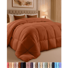 Utopia Bedding Queen Comforter – Burnt Orange Down Alternative Duvet Insert