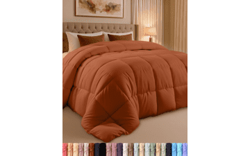 Utopia Bedding Queen Comforter – Burnt Orange Down Alternative Duvet Insert