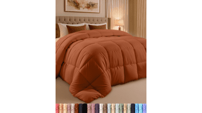 Utopia Bedding Queen Comforter – Burnt Orange Down Alternative Duvet Insert
