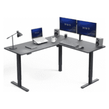 VIVO Black 63x55 L-Shaped Electric Standing Desk