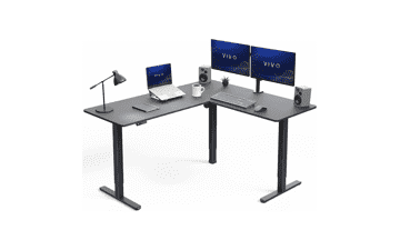 VIVO Black 63x55 L-Shaped Electric Standing Desk